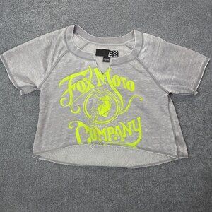 Fox Moto MX Dirtbike Mountain Bike Womens Crop Top Boxy Fit Size Medium Y2k